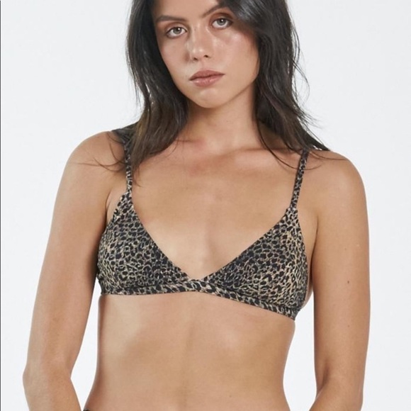 New!Free People Thrills Animal wayward triangle string bikini top 14787 - Picture 2 of 12
